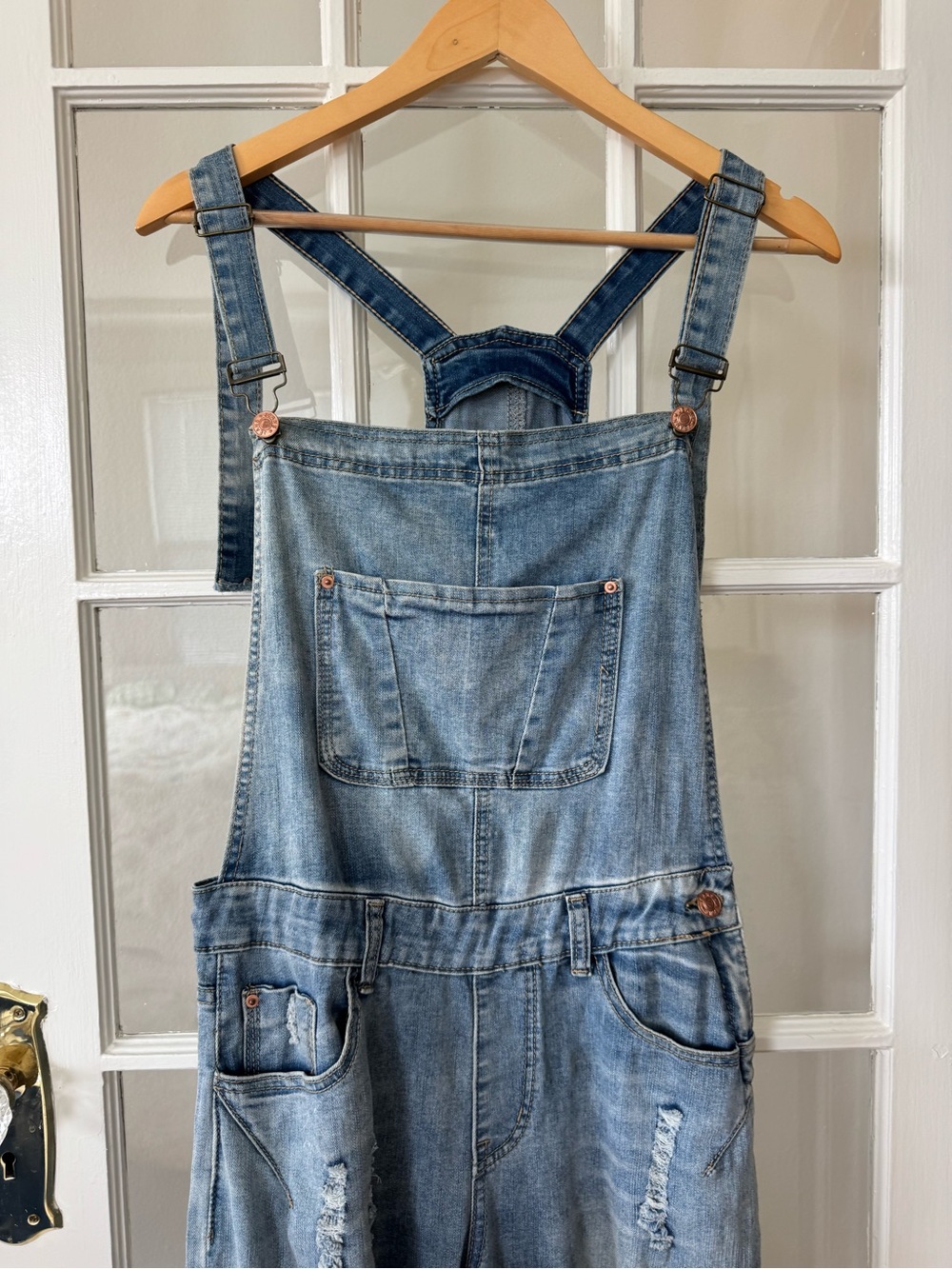 Light Wash Denim Overalls - Casual Women's Jeans Overalls